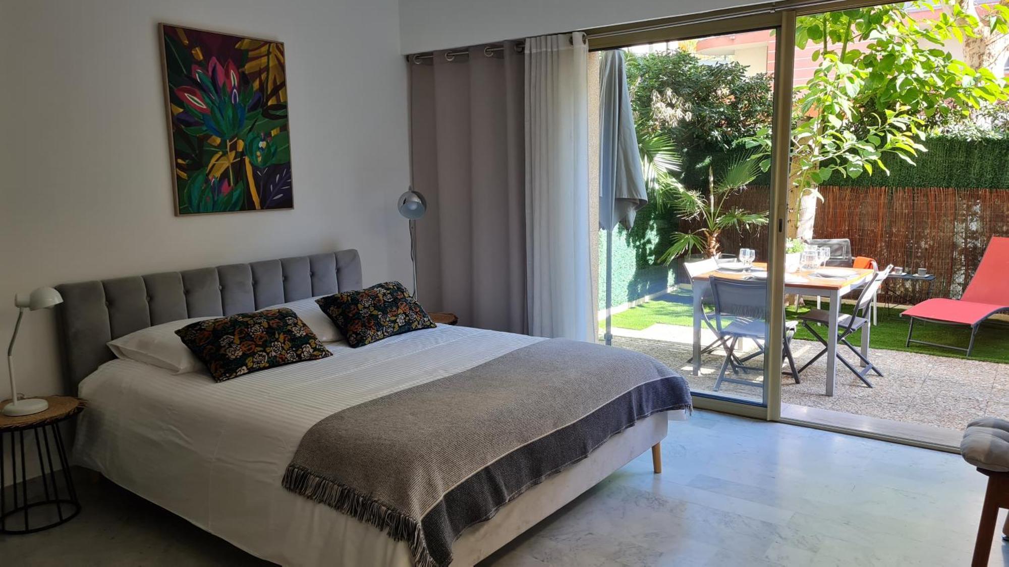 Studio Sun-Beach Avec Parking Et Jardin - 500M Des Plages De Juan Les Pins Antibes Ngoại thất bức ảnh